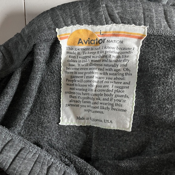 Aviator Nation 4 Stripe Joggers Sweatpants - Men's Size L - Gray - Picture 5 of 9